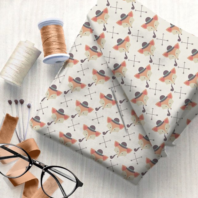 Tissu Hipster Fox, Casquette Bowler, Pipe #8 ID1073 (Créateur téléchargé)