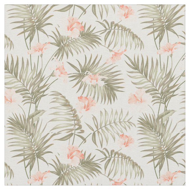 Tissu Hisbiscus Tropical Palm Tree Motif (Fermer)