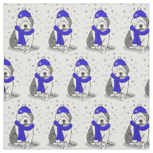 Tissu Hiver Bleu Vieux Anglais Chien à chiens (Gris 1) M