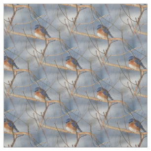 Tissu Hiver Bluebird Animal Nature Motif