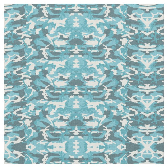 Tissu Hiver Camo bleu Camouflage militaire Forces armées (Fermer)