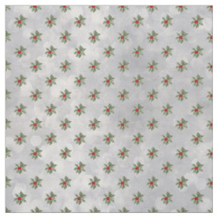 Tissu Hiver Holly Berry Motif Fabric