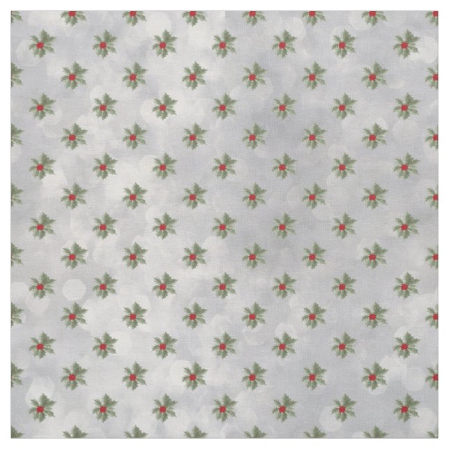 Tissu Hiver Holly Berry Motif Fabric (Échantillon)
