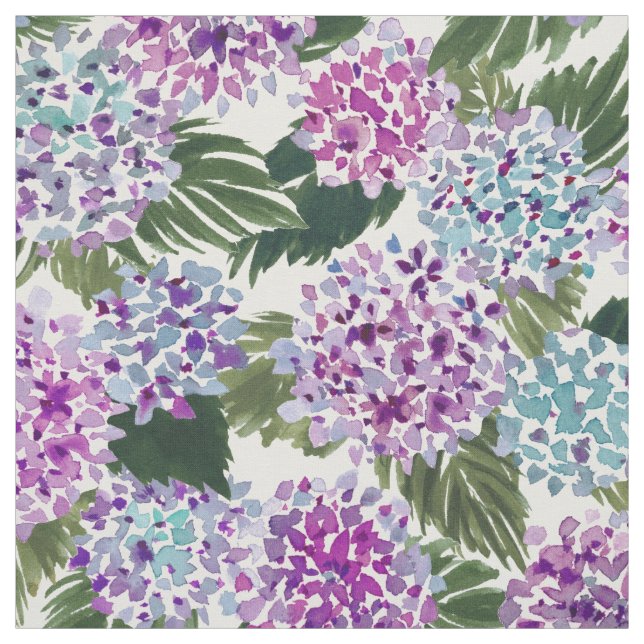 Tissu HIYA HYDRANGEA Painterly Purple Floral Aquarelle (Échantillon)