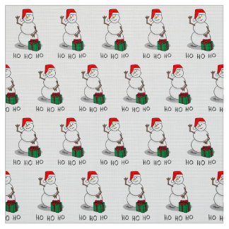 Tissu Ho Ho Joyeux Noël Père Noël mignonne Snowman