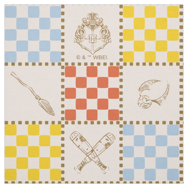Tissu HOGWARTS™ QUIDDITCH™ Motif de vérification d'équip (Échantillon)