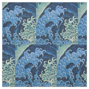Tissu Hokusai Vague féminine Océan Vintage