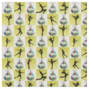 TISSU HOLLY JOLLY FIGURE SKATER NOËL CONCEPTION