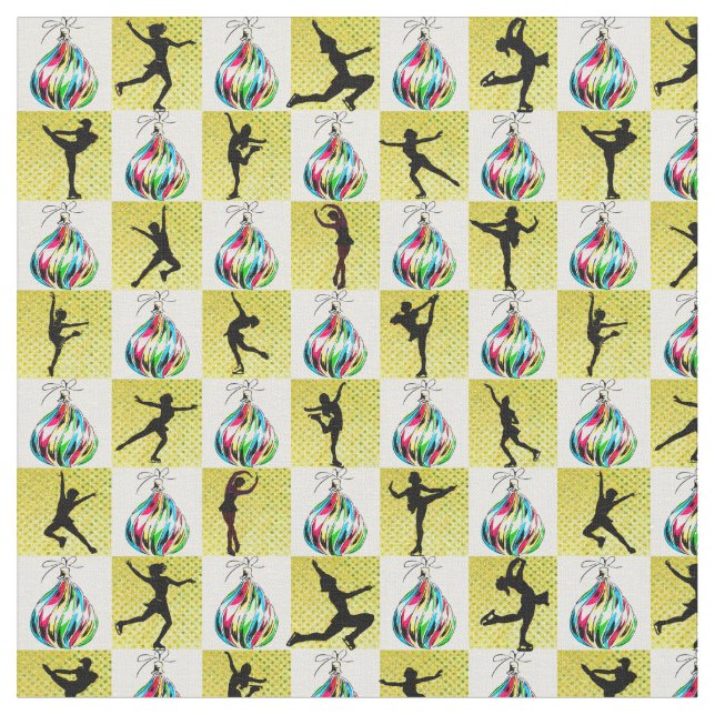 TISSU HOLLY JOLLY FIGURE SKATER NOËL CONCEPTION (Fermer)