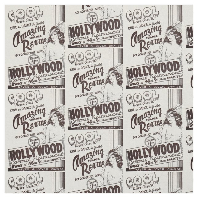 Tissu Hollywood Cabaret Restaurant et imprimé dans les a (Échantillon)