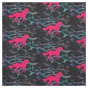 Tissu Hologramme de Cheval Rose