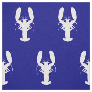 Tissu Homard De Décor Marine Bleu Et Blanc