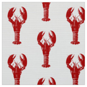 Tissu Homard rouge-foncé sur le blanc