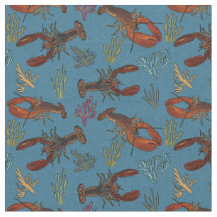 Tissu Homards à motifs marins