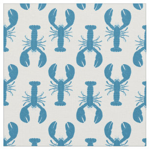 Tissu Homards du Maine Motif côtier en bleu et blanc