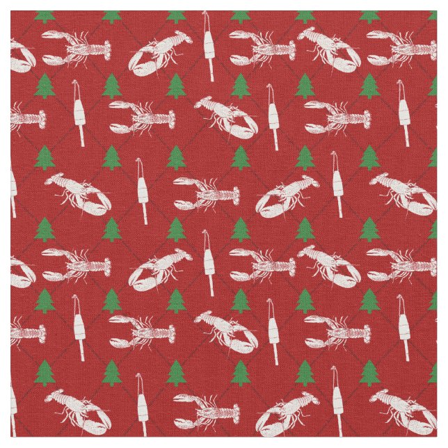 Tissu Homards nautiques et bouées Motif de Noël (Fermer)