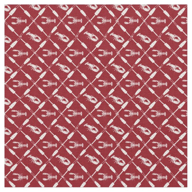 Tissu Homards nautiques et Motif de bouées (Fermer)