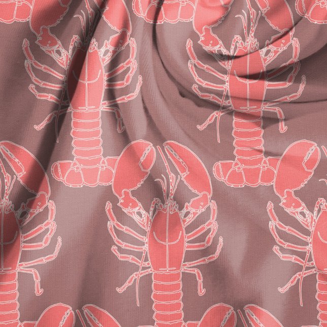 Tissu Homards sur l'artisanat à motifs mauves (Créateur téléchargé)