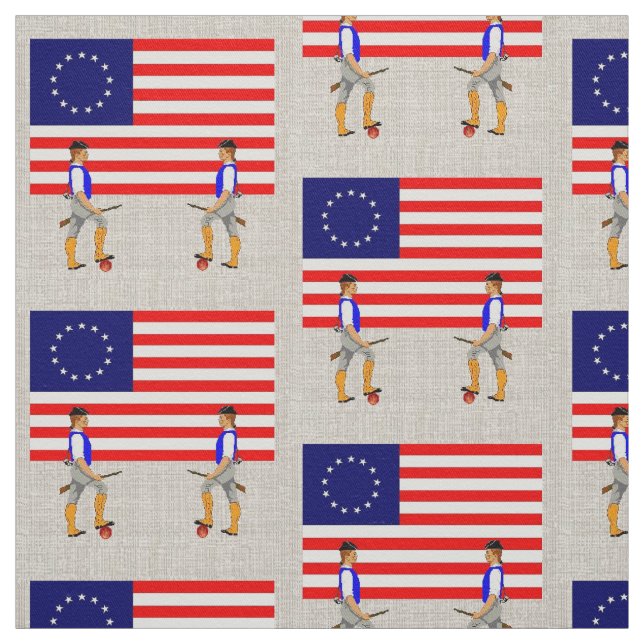 Tissu Hommes et drapeau minuscules de Betsy Ross (Échantillon)