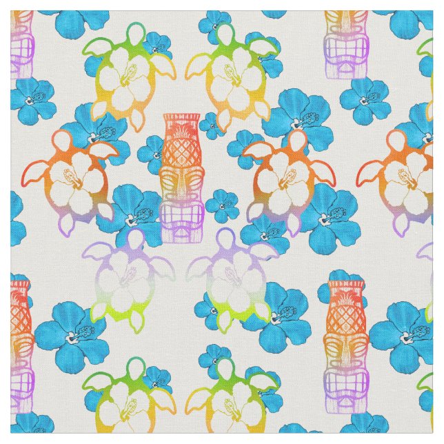 Tissu Honu et Tiki tropicaux (Fermer)