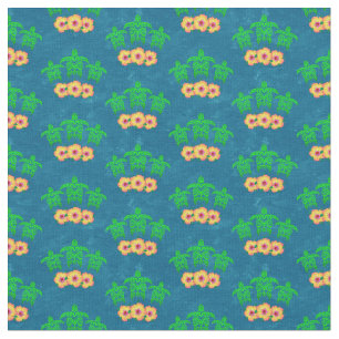 Tissu Honu Hawaiian Tribal Green Sea Turtles