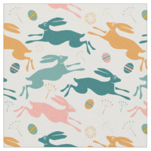 Tissu Hopping Motif Bunny de Pâques