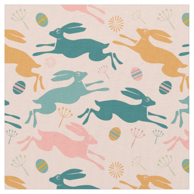 Tissu Hopping Motif Bunny de Pâques (Fermer)