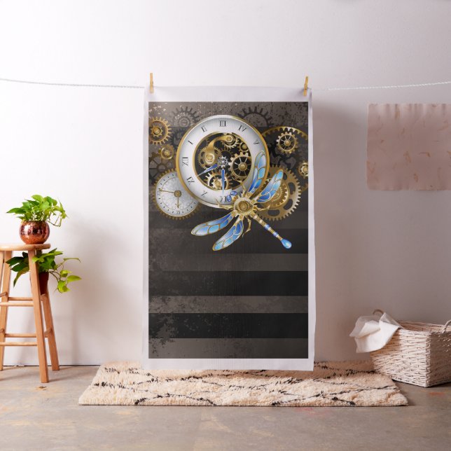 Tissu Horloge à vapeur avec libellule mécanique (In Situ)