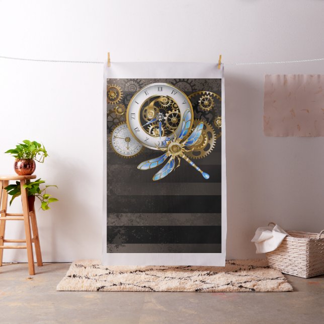 Tissu Horloge à vapeur avec libellule mécanique (In Situ)
