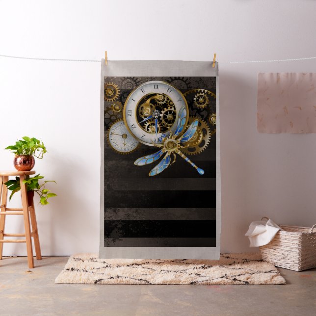 Tissu Horloge à vapeur avec libellule mécanique (In Situ)