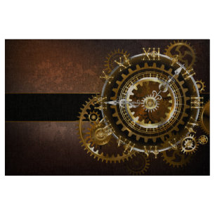 Tissu Horloge Steampunk avec des engrenages anciens