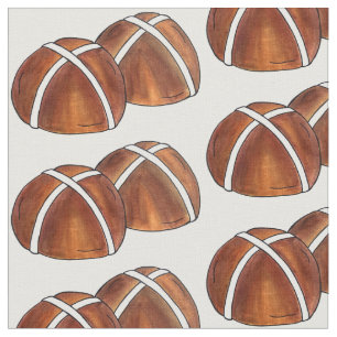 Tissu Hot Cross Buns British Food Baking Pâques de Pâque