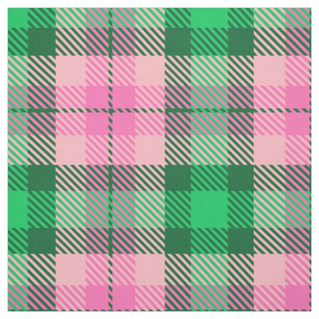 Tissu Hot rose Emerald Forest Green XL Tartan (Échantillon)