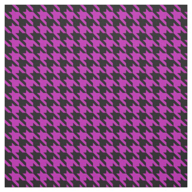 Tissu Houndstooth fuchsia et noir (Échantillon)