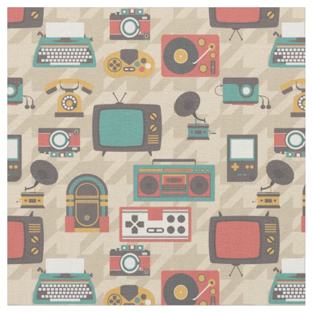 Tissu houndstooth vintage rétro nostalgie jukebox (Fermer)