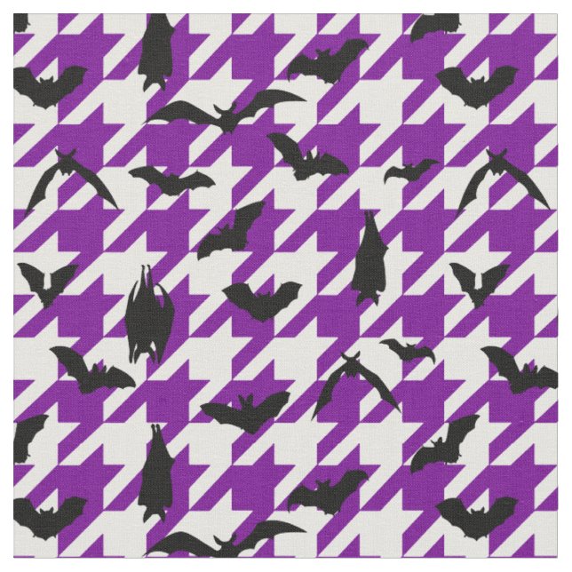 Tissu houndstooth violet halloween chauve-souris (Fermer)