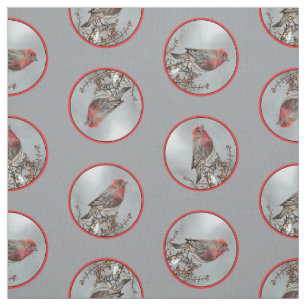 Tissu House Finch in Winter Snow Photo originale