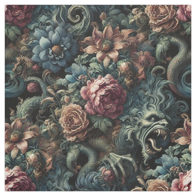 Tissu Howl of the Gilded Wild - Carreau de déclaration g (Échantillon)