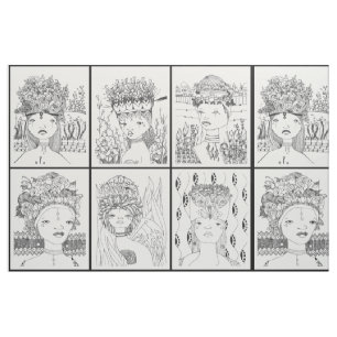 Tissu Humanoïdes en coiffe 