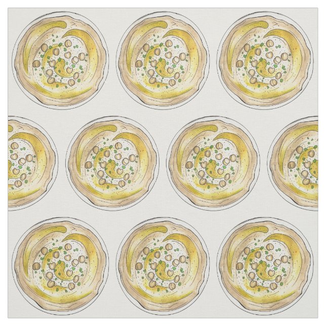 Tissu Hummus Houmous Méditerranée Moyen-Orient (Échantillon)