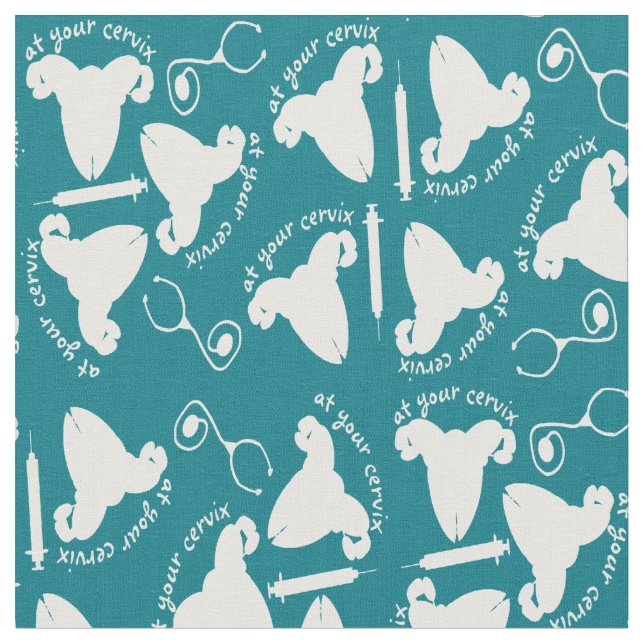 Tissu Humour Teal de cervix d'infirmière d'Ob (Fermer)