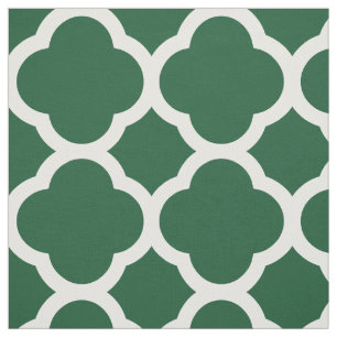 Tissu Hunter Green Moderne Quatrefoil Grande Échelle