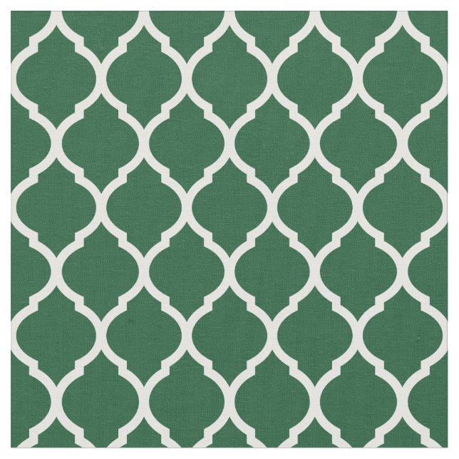 Tissu Hunter Green Quatrefoil marocain (Fermer)