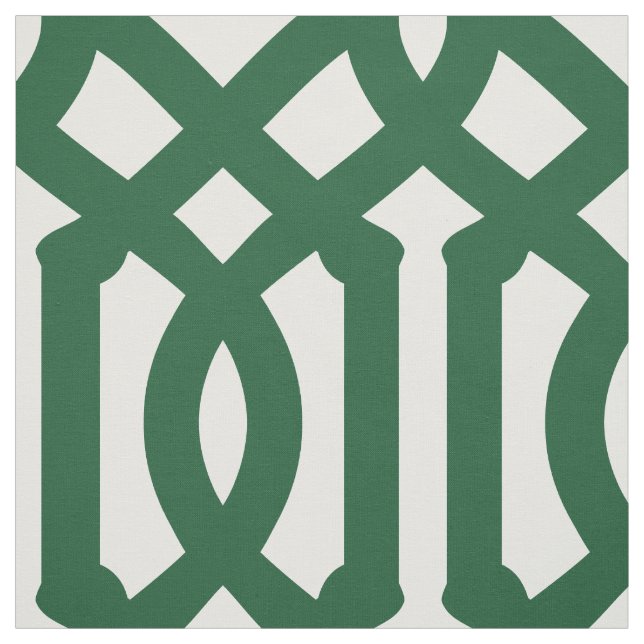 Tissu Hunter Green Trellis Grande échelle (Échantillon)