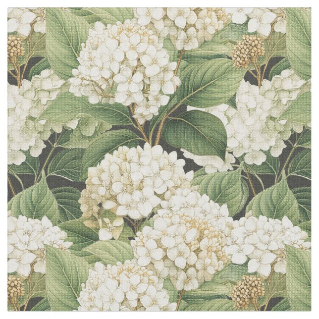Tissu Hydrangea aquarelle floral Boho rétro fleurs (Fermer)