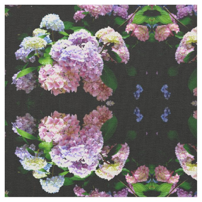 Tissu Hydrangea garden, rose, bleu, purple floral (Fermer)