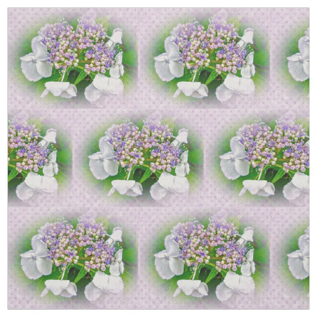 Tissu Hydrangea Pink White Purple Country Impression Fab (Échantillon)