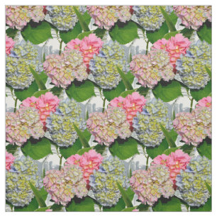 Tissu Hydrangeas et jarre de Mason