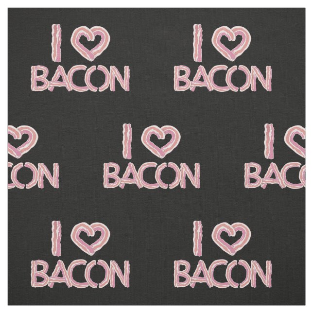 Tissu I Love Bacon Motif (Échantillon)