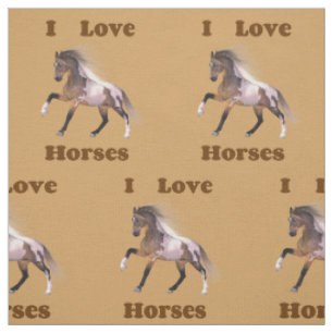 Tissu I Love Horses - Paint Horse Fabric